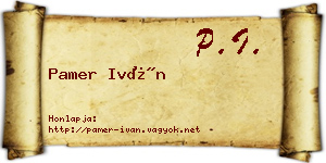 Pamer Iván névjegykártya